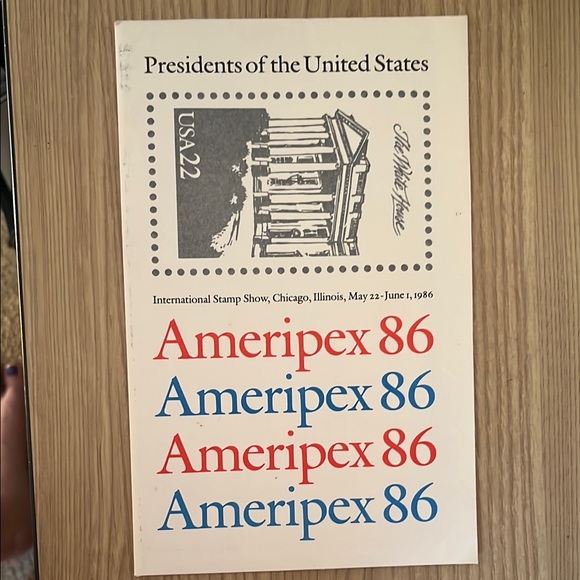 1986 22c AMERIPEX '86 Presidents Stamps - Picture 1 of 8